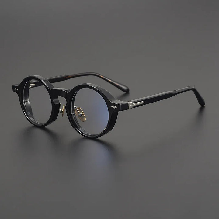 Black Mask Unisex Full Rim Round Acetate Eyeglasses BM-CR60