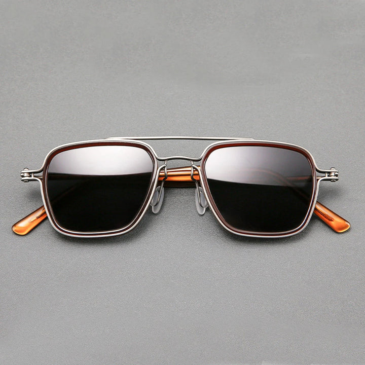 Black Mask Men Full Rim Square Titanium Polarized Sunglasses BM-5875S