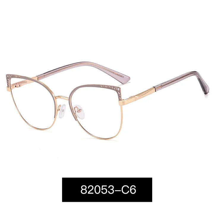 Handoer Women's Full Rim Oval Cat Eye Alloy Eyeglasses 82053