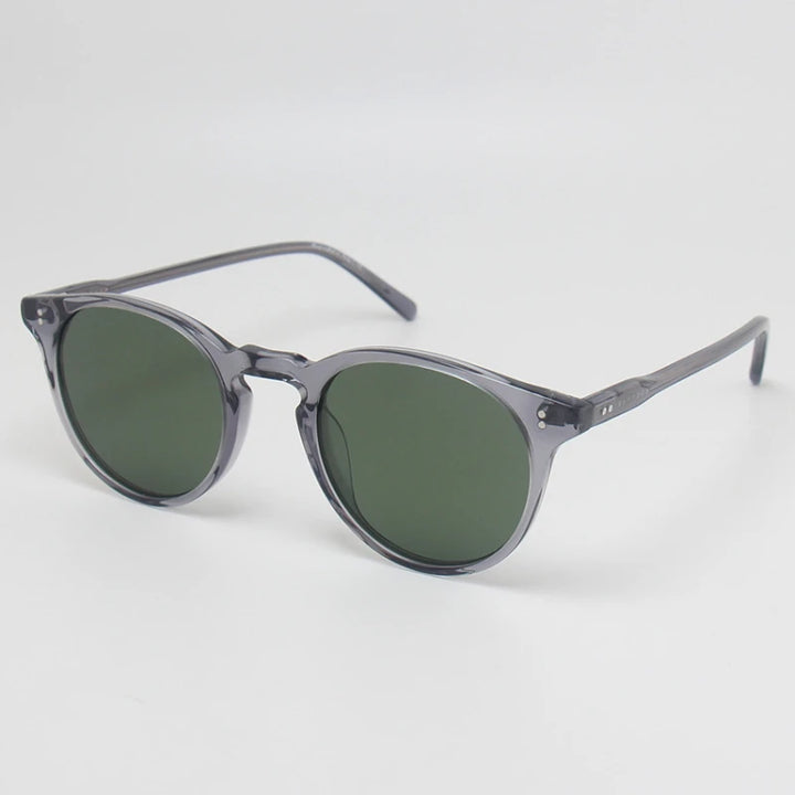Black Mask Unisex Full Rim Round Acetate Polarized Sunglasses BM-5183S