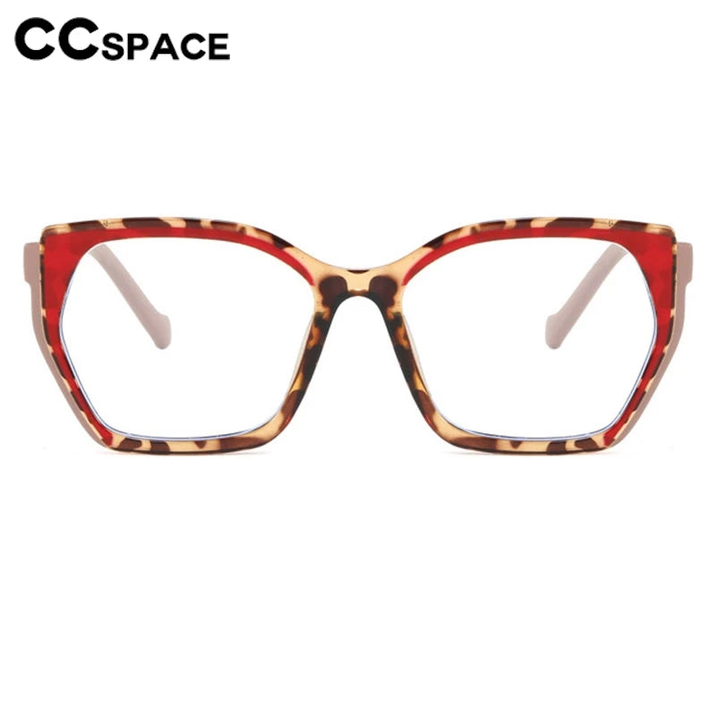 CCspace Women's Full Rim Square Tr 90 Titanium Eyeglasses 302181 Full Rim CCspace   