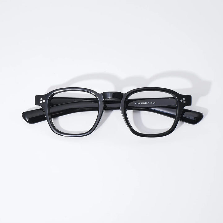 Black Mask Women's Full Rim Square Acetate Eyeglasses 638012