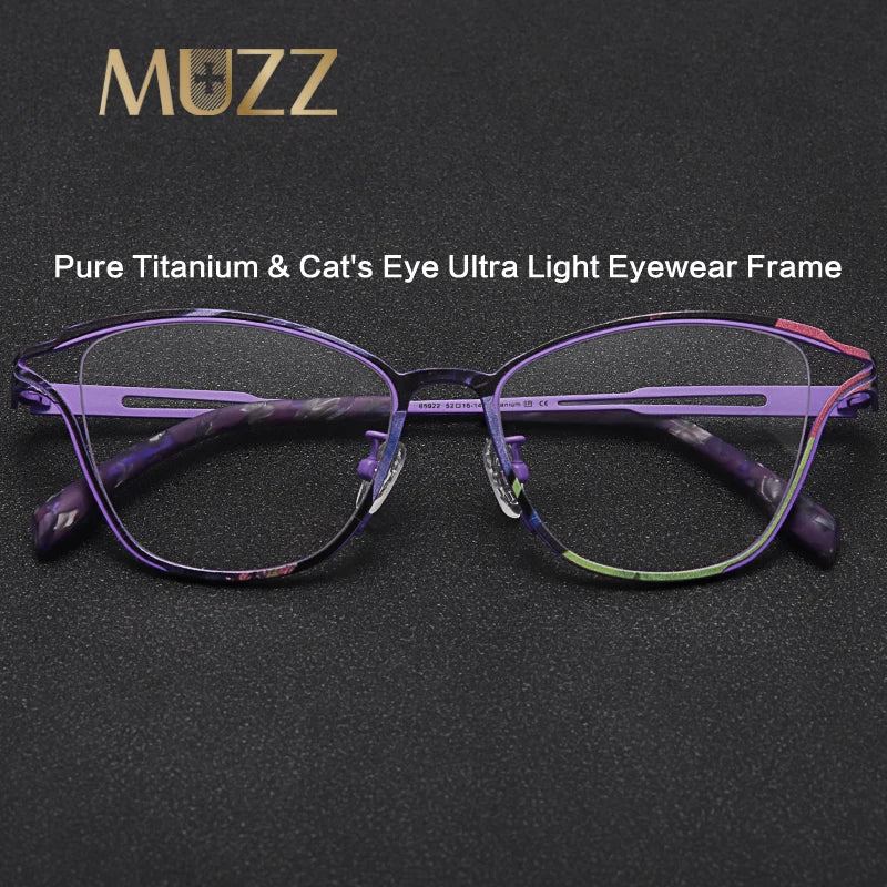 Muzz 859222 women's cat eye IP titanium prescription eyeglasses