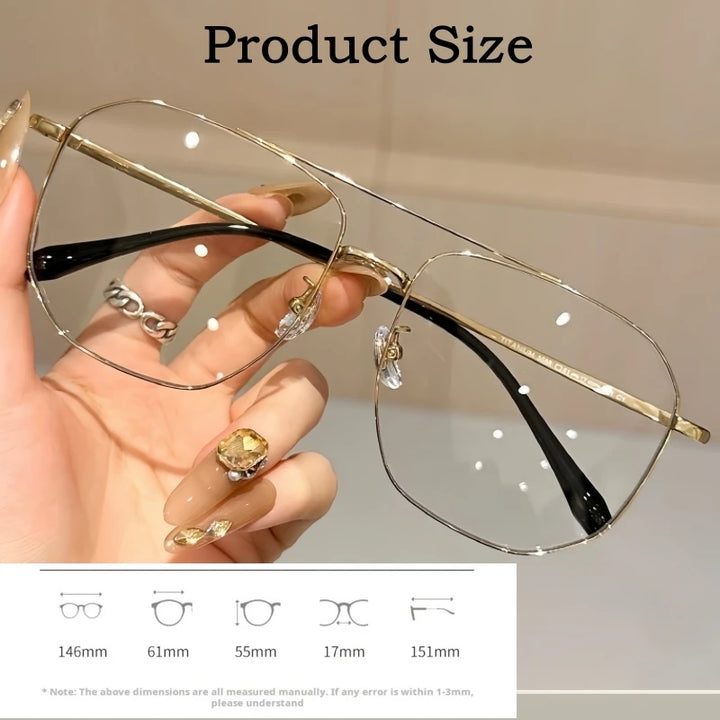 Yimaruili Men's Full Rim Oval Double Bridge Titanium Eyeglasses 55881