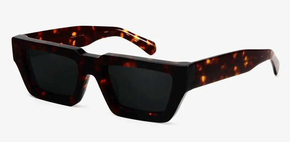 Esnbie 240101 Unisex Full Rim Brow Line Square Acetate Sunglasses Esnbie