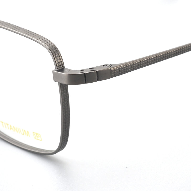 Muzz Men's Full Rim Square Titanium Acetate Eyeglasses 8827 Full Rim Muzz   