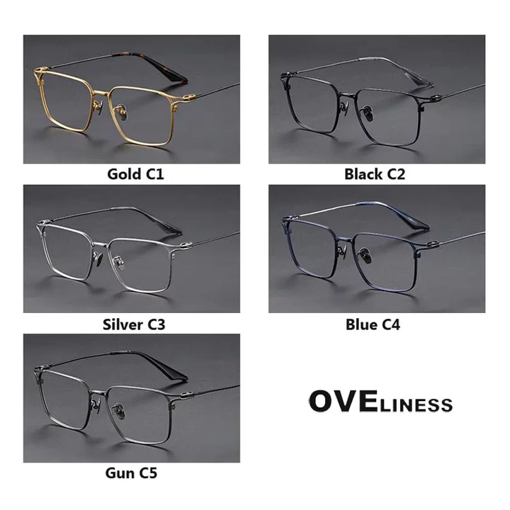 Oveliness Unisex Full Rim Square Titanium Eyeglasses 81001 Full Rim Oveliness   