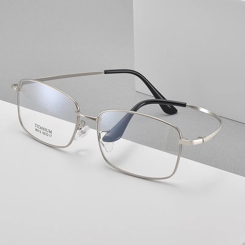 Bclear Unisex Full Rim Square Titanium Eyeglasses 8013 Full Rim Bclear   