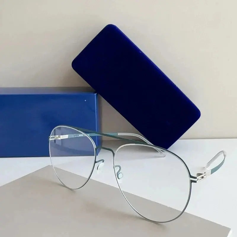 Aimee Oval 585218 Unisex Full Rim Double Bridge Titanium Frames FuzWeb