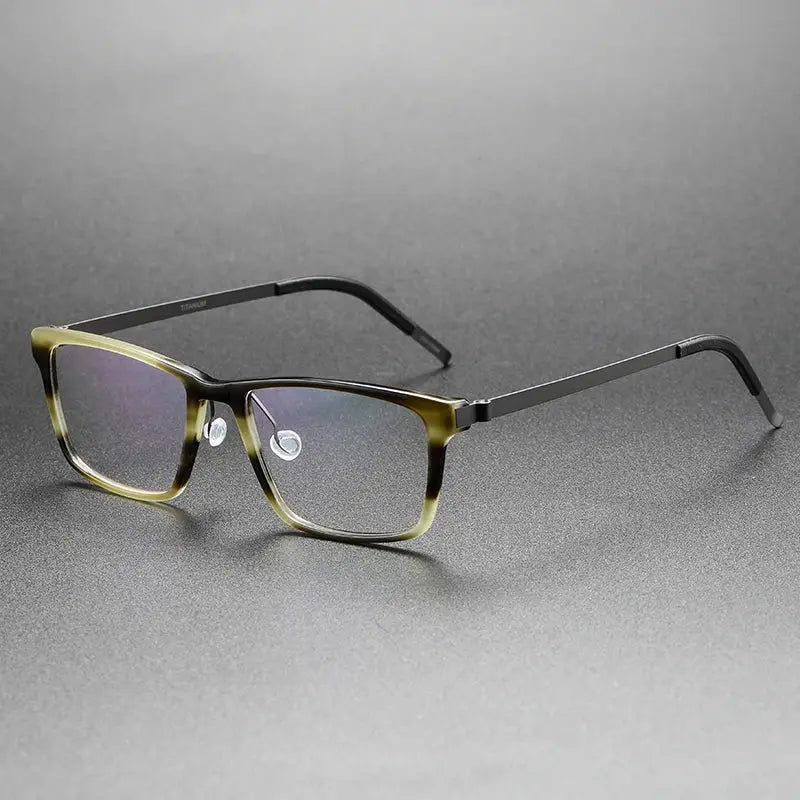 Aimee Unisex Full Rim Square Acetate Titanium Eyeglasses 481819 FuzWeb