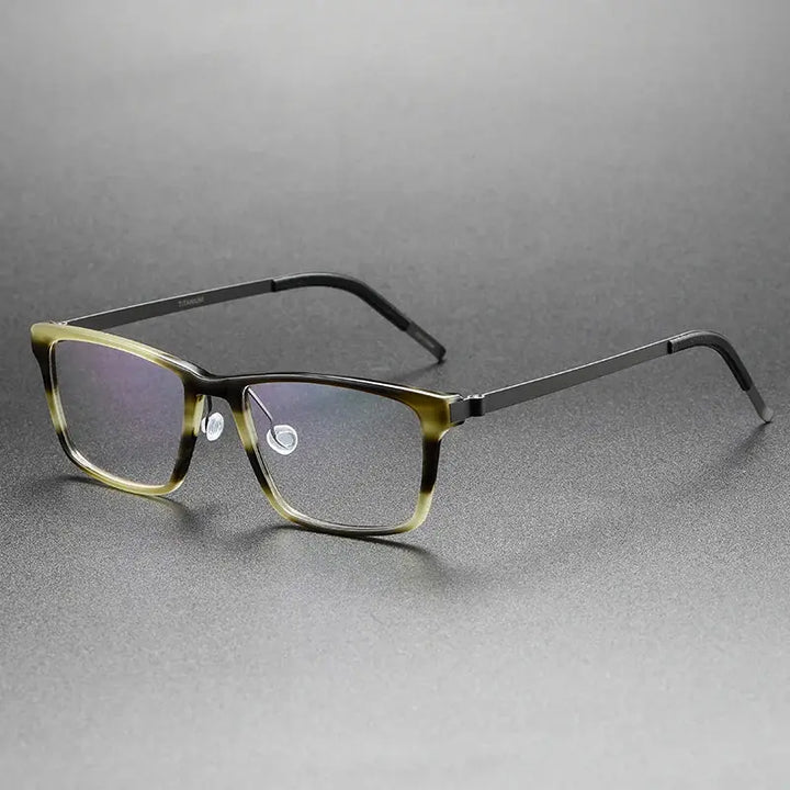 Aimee Unisex Full Rim Square Acetate Titanium Eyeglasses 481819 FuzWeb