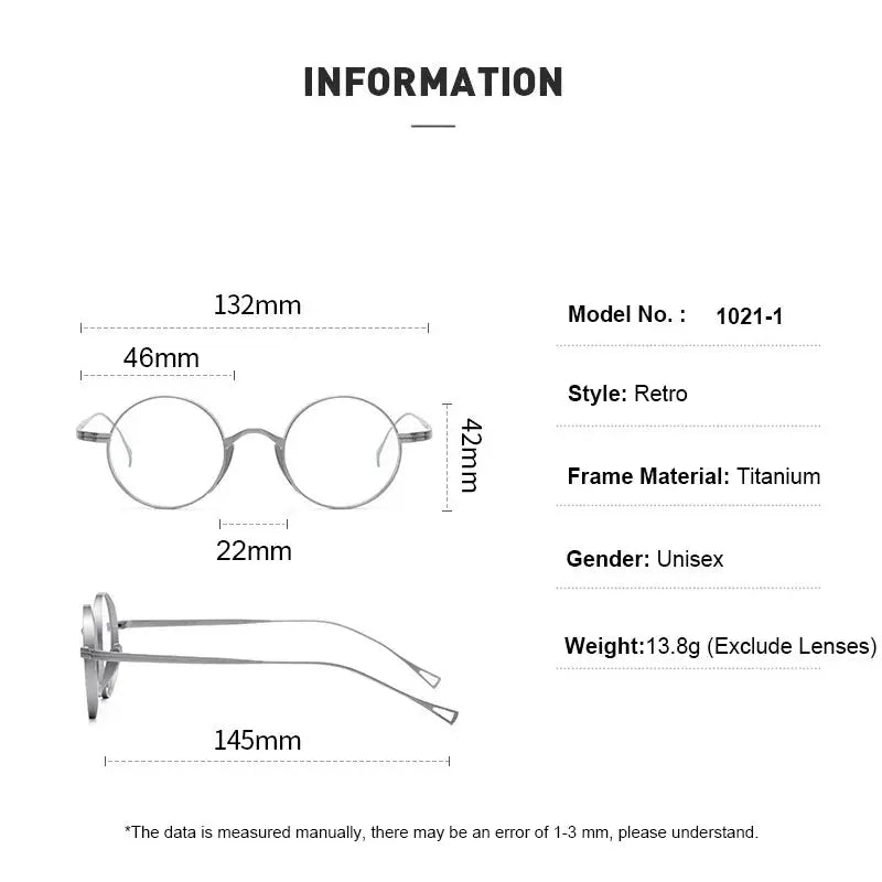 Gmei 410211 Women's Full Rim Round Titanium Frames FuzWeb