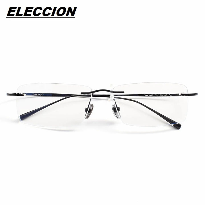 Eleccion Unisex Rimless  Square Titanium Eyeglasses 41818