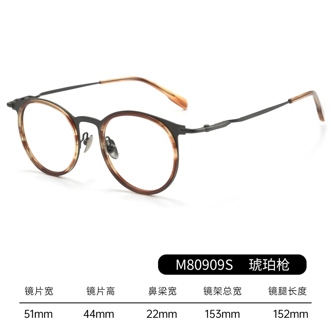 Bclear Unisex Full Rim Round Acetate Eyeglasses BSF-M80909S