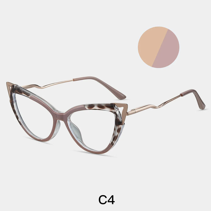 CCspace Women's Full Rim Oval Cat Eye Tr 90 Alloy Reading Glasses 802570