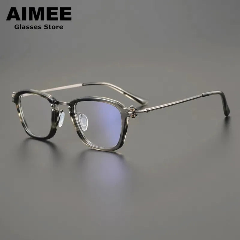 Aimee Women's Full Rim Square Titanium Acetate Eyeglasses 945880 Full Rim Aimee