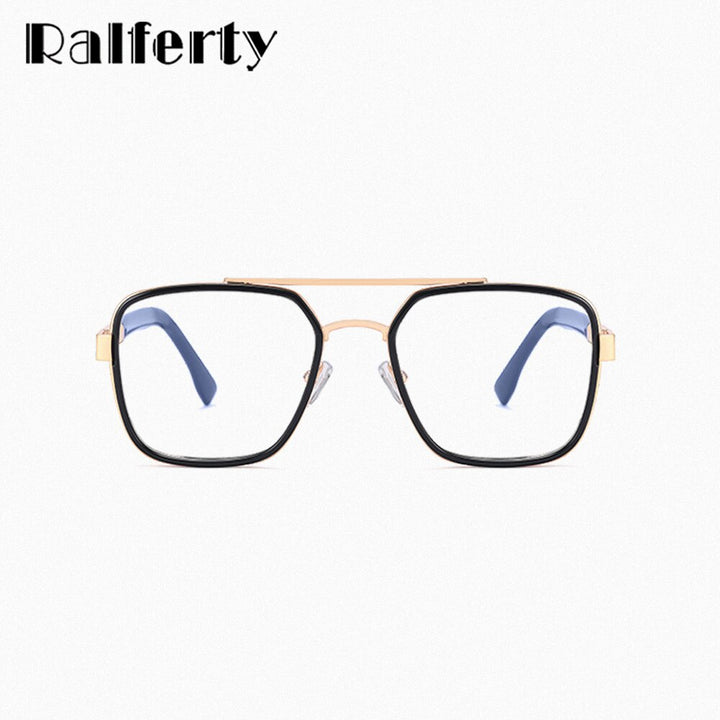 Ralferty Men's Full Rim Big Square Double Bridge Eyeglasses F81085 Full Rim Ralferty   