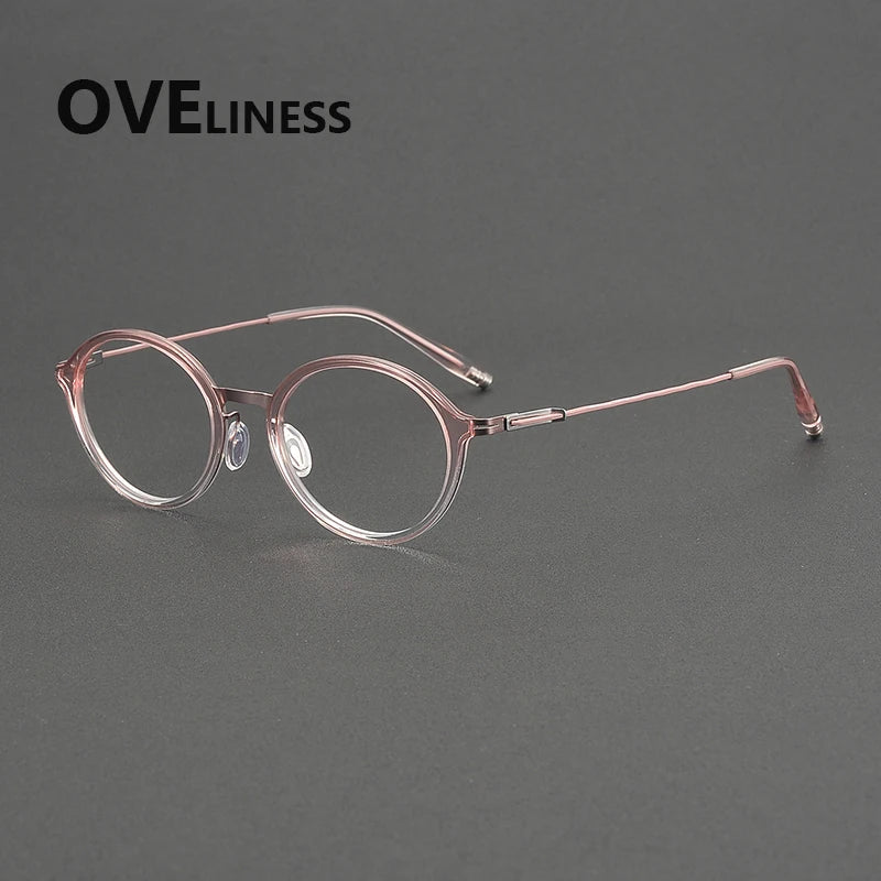 Oveliness Women's Full Rim Oval Acetate Titanium Eyeglasses 202515