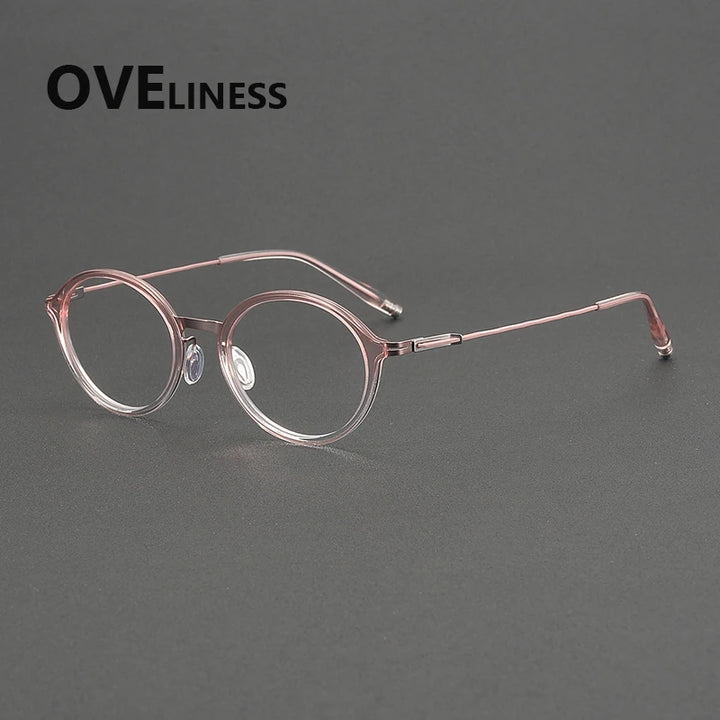 Oveliness Women's Full Rim Oval Acetate Titanium Eyeglasses 202515