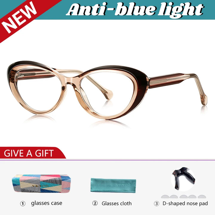 Vicky Women's Full Rim Oval Cat Eye Tr 90 Titanium Reading Glasses 97100