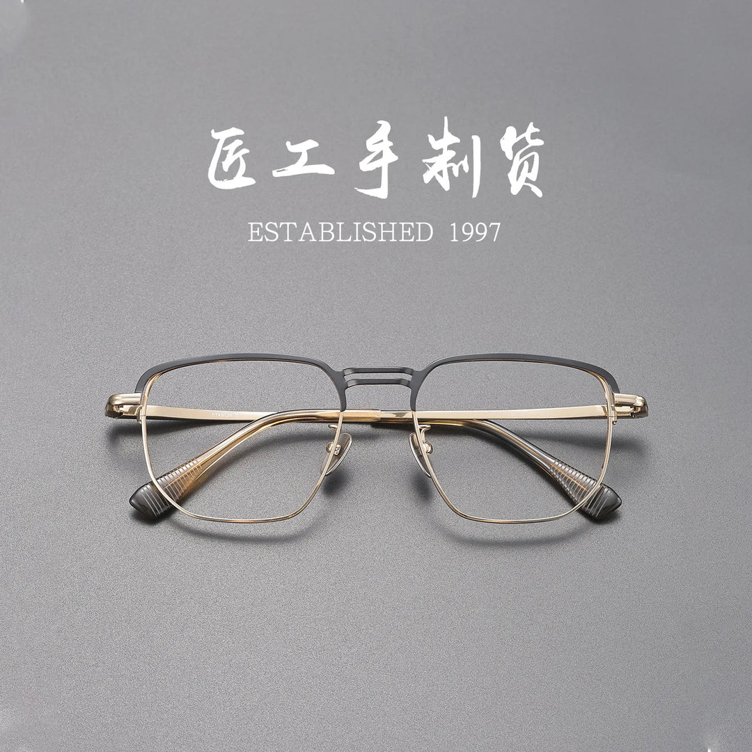 Bclear Unisex Full Rim Square Titanium Eyeglasses SM-DTX-153
