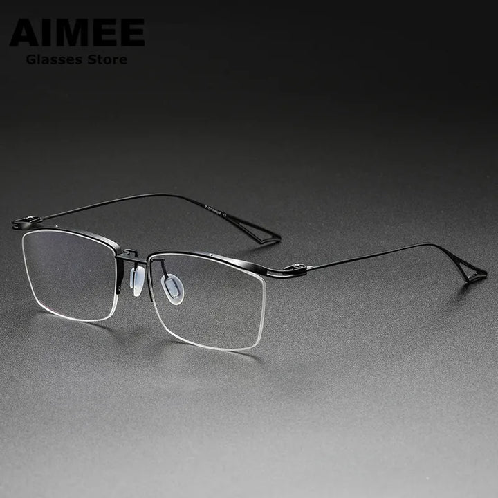 Aimee Unisex Semi Rim Square Titanium Eyeglasses 1756 Semi Rim Aimee   