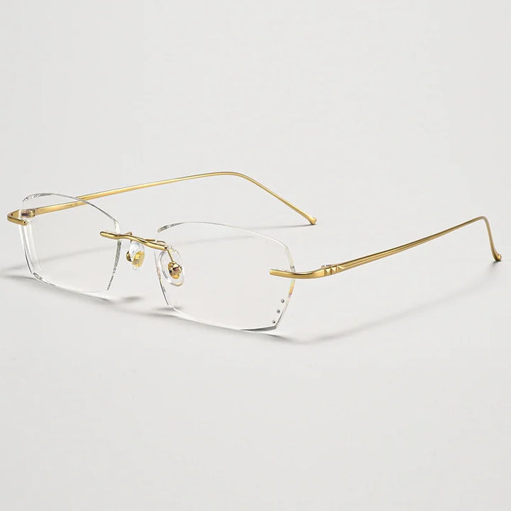 KatKani Unisex Rimless Square Titanium Eyeglasses A69045 Rimless KatKani Eyeglasses   