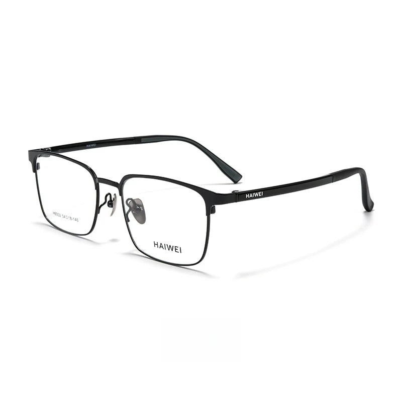 Yimaruili Men's Full Rim Square Ultem Alloy Eyeglasses 460026 Full Rim Yimaruili Eyeglasses Black