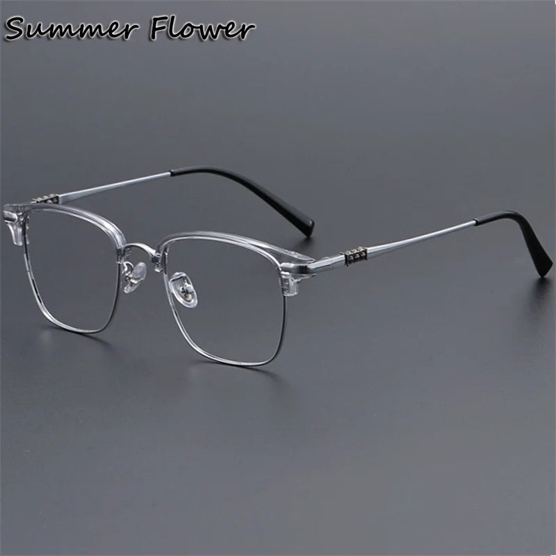 Summer Flower Women's Full Rim Square Tr 90 Alloy Eyeglasses 690002