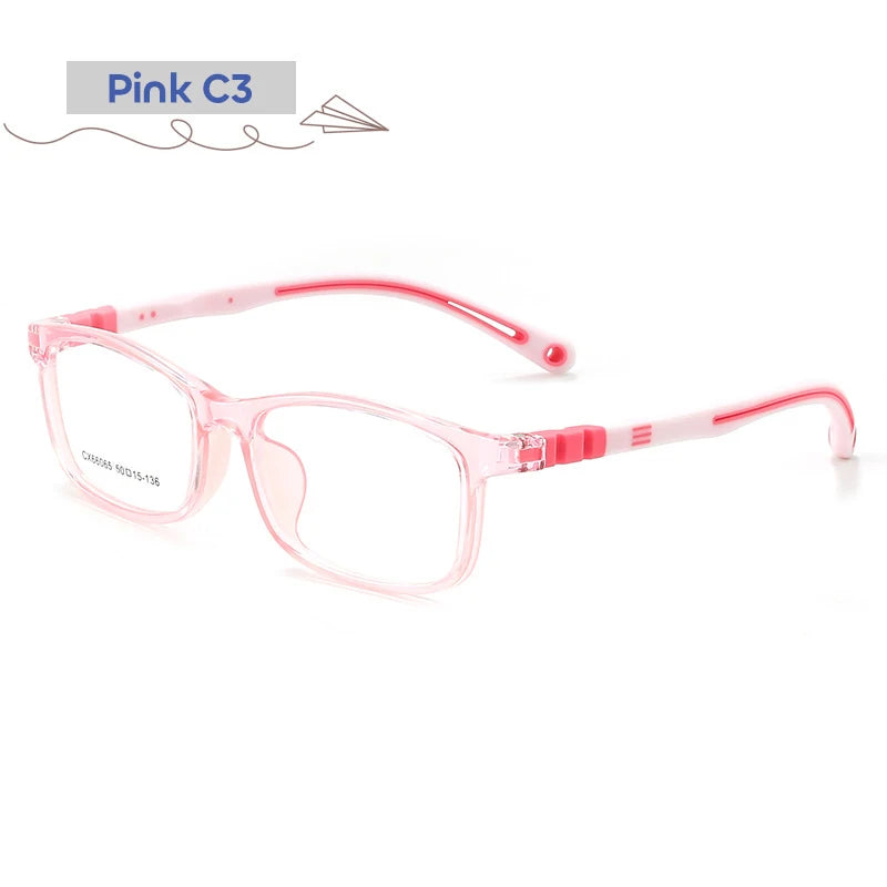 Vicky Unisex Youth's Full Rim Square Tr 90 Silicone Eyeglasses V66065 Full Rim Vicky K 66065-C3 CHINA 