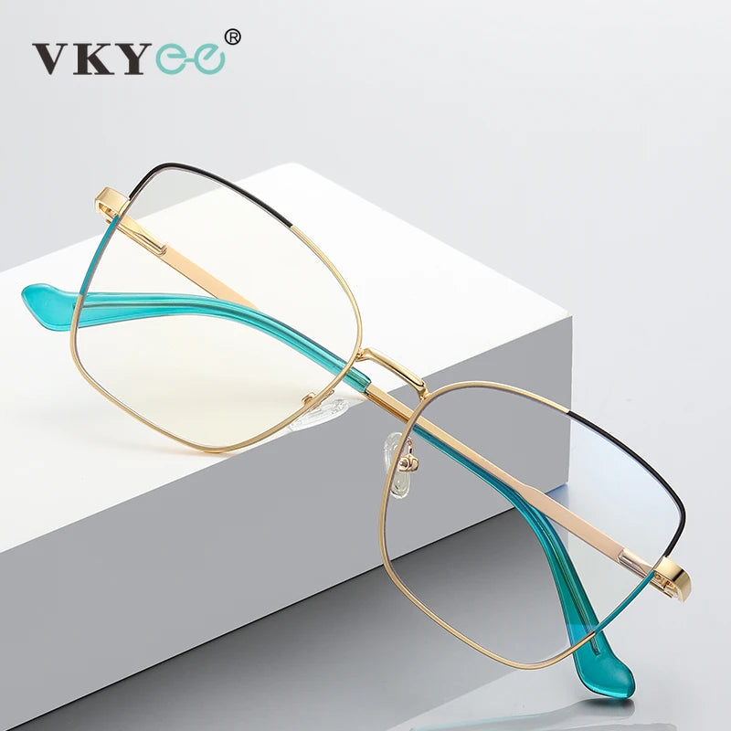Vicky Women's Full Rim Large Square Alloy Reading Glasses 3062 Reading Glasses Vicky   