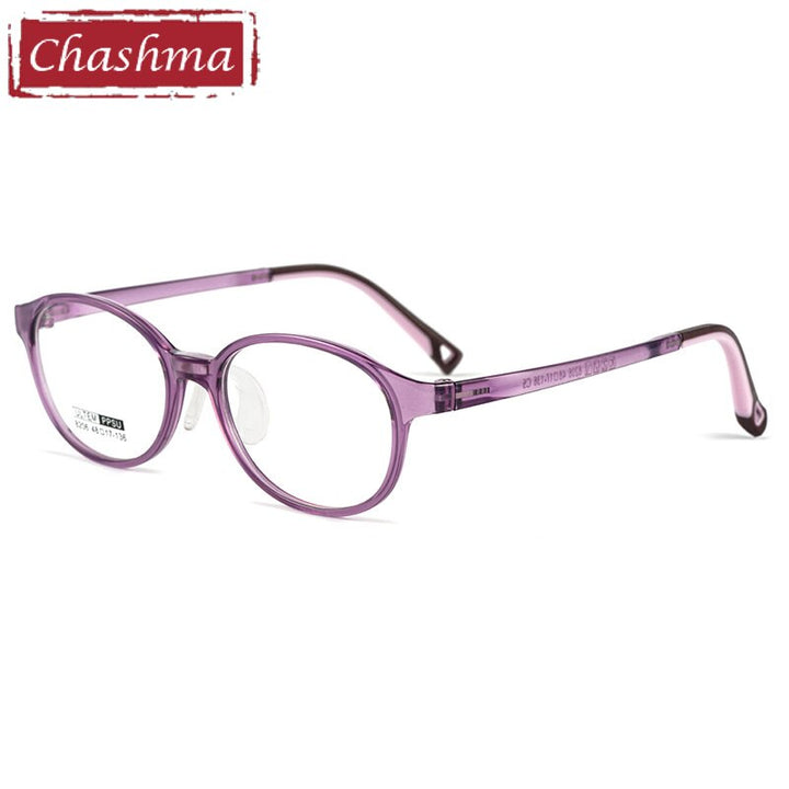 Chashma Unisex Children's Full Rim Oval Tr 90 Titanium Eyeglasses 8206 Full Rim Chashma Purple  