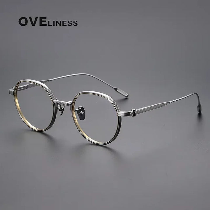 Oveliness Unisex Full Rim Flat Top Oval Titanium Eyeglasses 2261 Full Rim Oveliness   