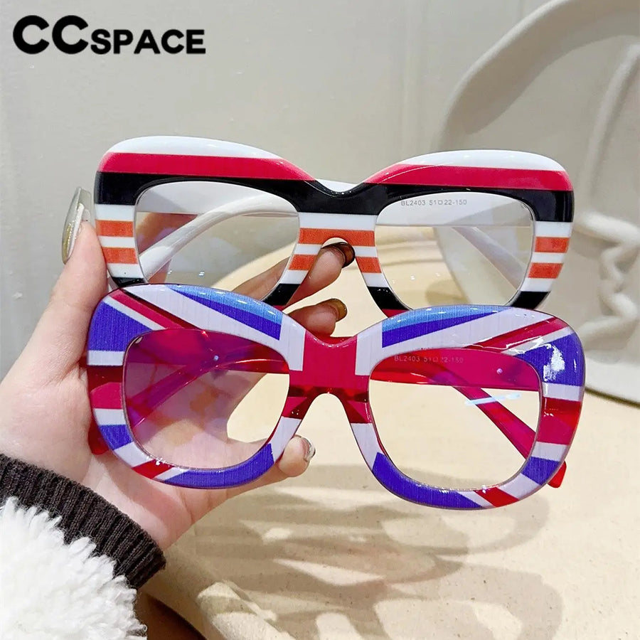 CCspace Women's Full Rim Square Cat Eye Plastic Eyeglasses 57422 Full Rim CCspace   