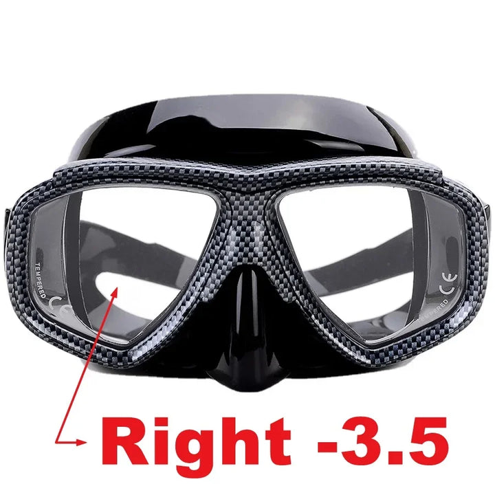Aleefa Unisex Goggle Pc Silicone Tempered Glass Myopic Swim Mask 98203