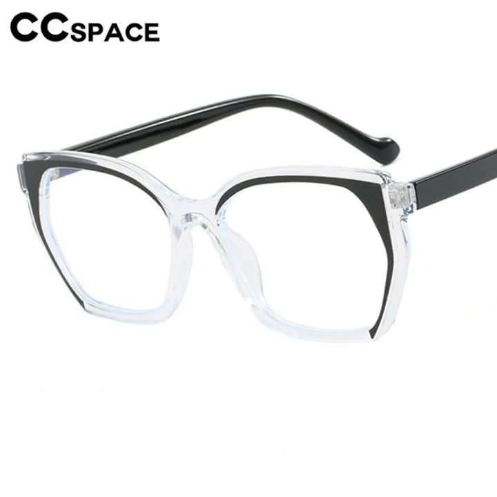 CCspace Women's Full Rim Square Tr 90 Titanium Eyeglasses 302181 Full Rim CCspace   