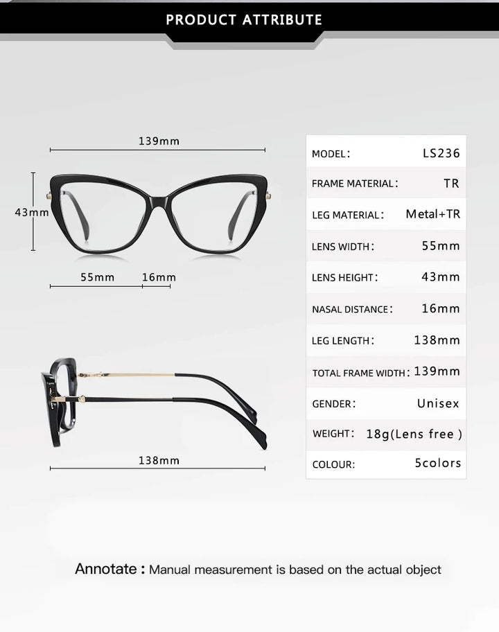 Vicky Women's Full Rim Oval Butterfly Tr 90 Alloy Reading Glasses 77236