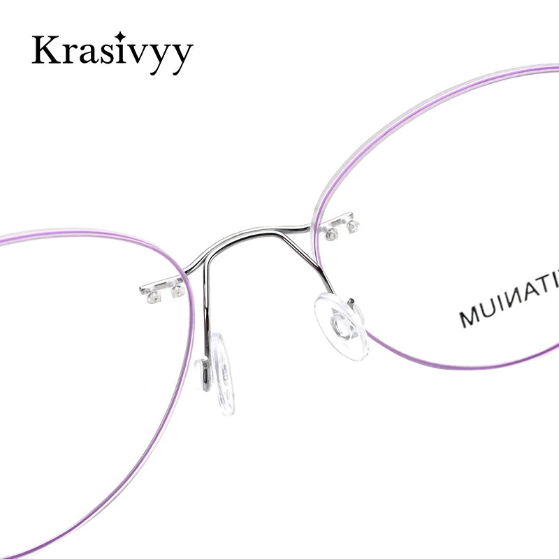 Krasivyy Unisex Rimless Round Titanium Prescription Eyeglasses KR6019 - view 5