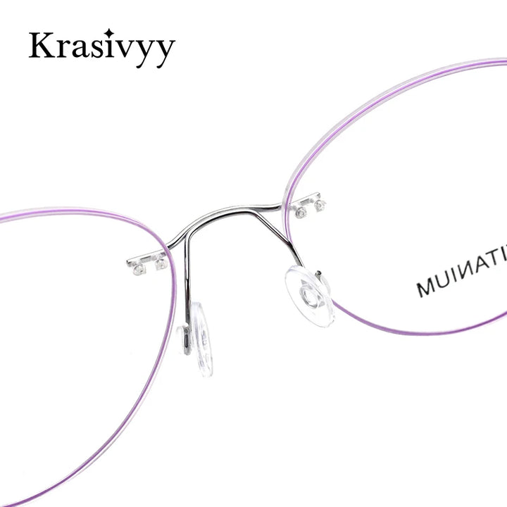 Krasivyy Unisex Rimless Round Titanium Prescription Eyeglasses KR6019 - view 5