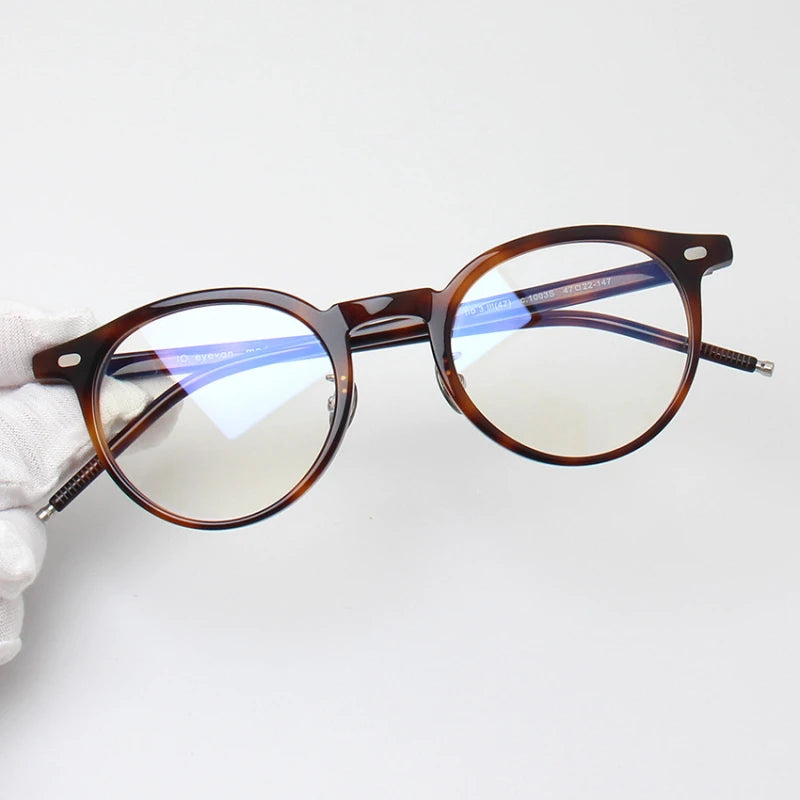 Black Mask Unisex Full Rim Round Acetate Eyeglasses 91443