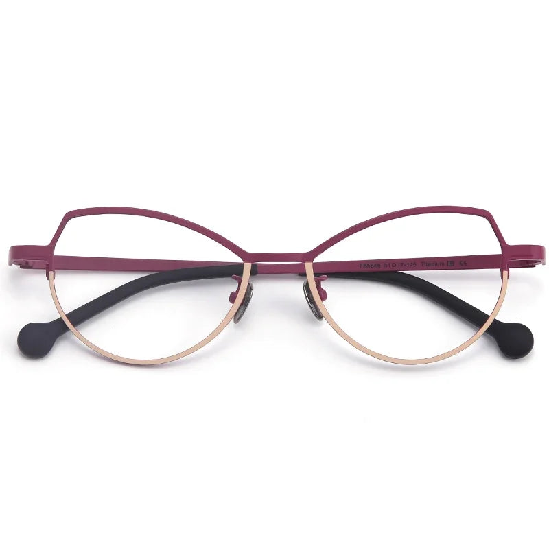 Aror Women's Full Rim Oval Cat Eye Titanium Eyeglasses 511745