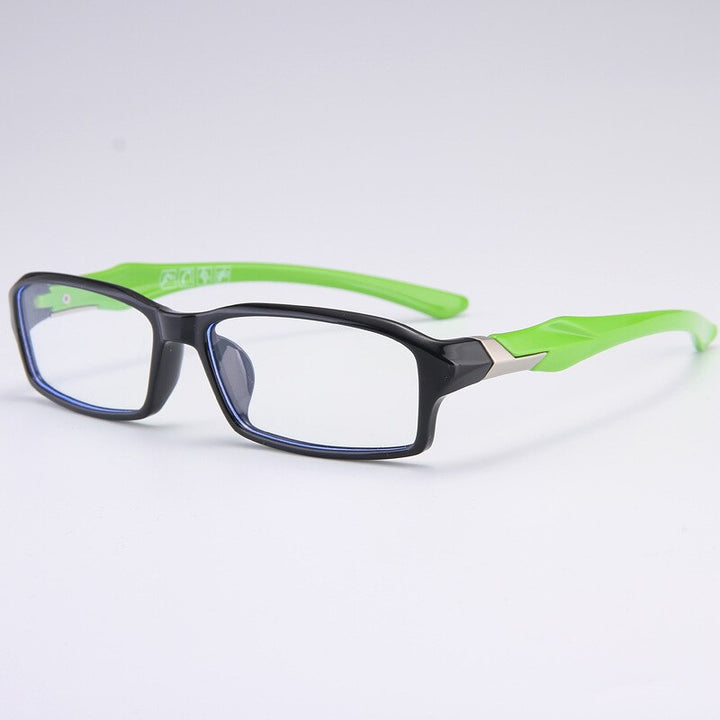 Cubojue Unisex Full Rim Rectangle Tr 90 Titanium Myopic Reading Glasses 5059m Reading Glasses Cubojue no function lens 0 black green 