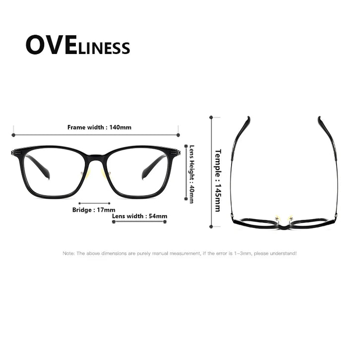 Oveliness Unisex Full Rim Square Titanium Acetate Eyeglasses 390012