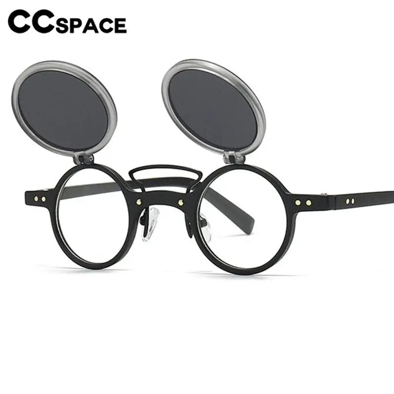 CCSpace Unisex Full Rim Small Round Tr 90 Hyoperopic Reading Glasses R57037 Reading Glasses CCspace   