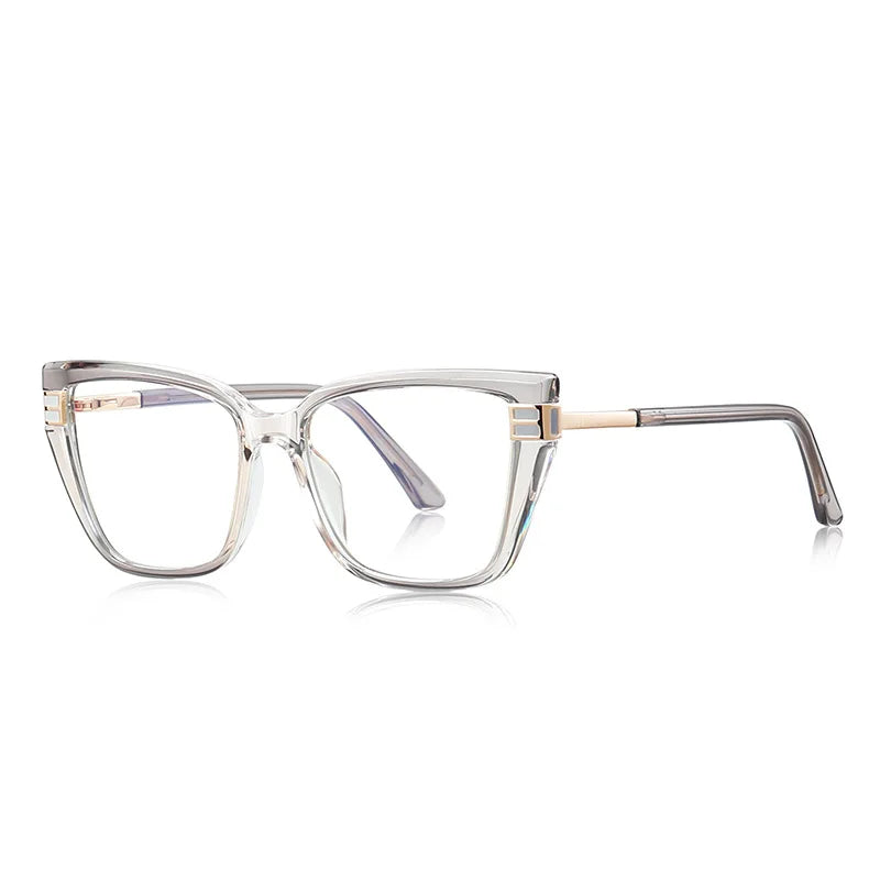 CCspace Women's Full Rim Square Tr 90 Titanium Reading Glasses 311117