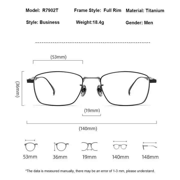 Gmei 790200 Mens Full Rim Polygon Square Titanium Frames — view 2 | Gmei Optical at FuzWeb
