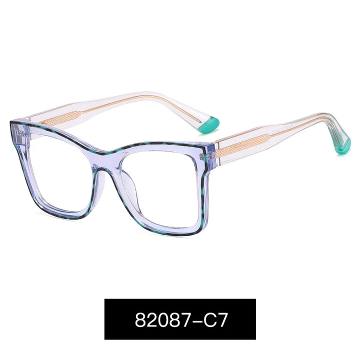 Handoer Women's Full Rim Square Cat Eye Tr 90 Alloy Eyeglasses 82087