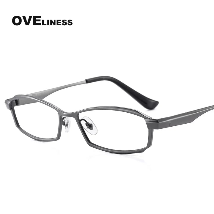 Oveliness Men's Full Rim Rectangle Square Titanium Eyeglasses 8718