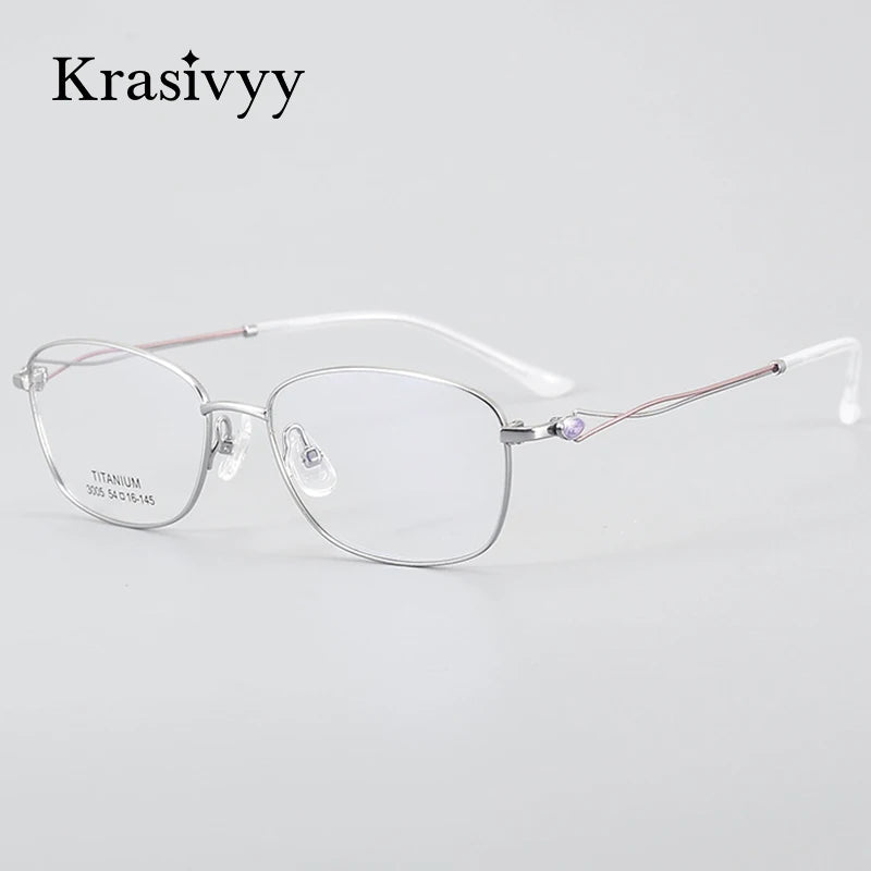 Krasivyy Unisex Full Rim Oval Square Titanium Eyeglasses 33005
