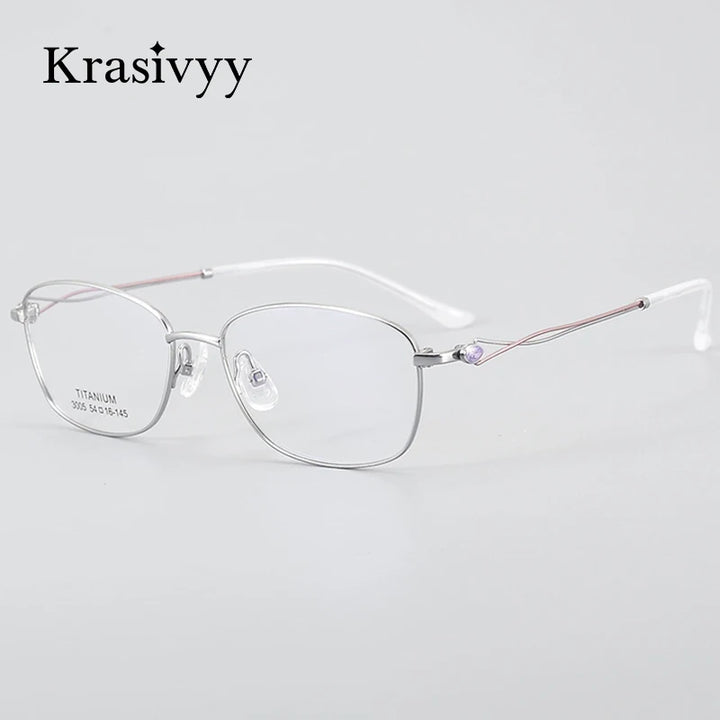 Krasivyy Unisex Full Rim Oval Square Titanium Eyeglasses 33005